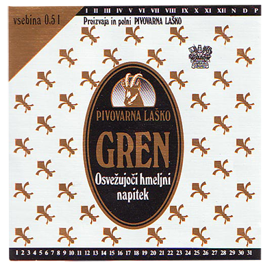 GREN, 1989, osvežujoči hmeljni napitek s stopnjo alkohola pod 2 %.