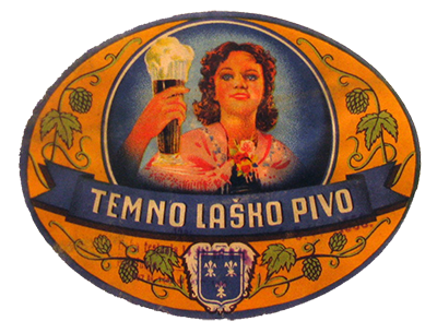 TEMNO LAŠKO PIVO, okoli leta 1955, stopnja alkohola približno 6 %.